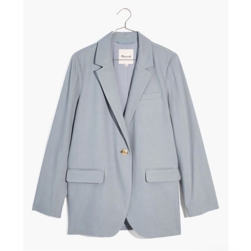 Madewell The Larsen Blazer in Drapeweave Blue XS